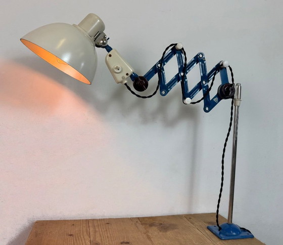 Image 1 of Industrial East German Scissor Lamp from VEB Zweckleuchtenbau Dresden, 1950s