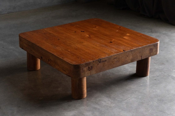 Image 1 of Brutalist Pine Low Coffee Table, France, 1960s
