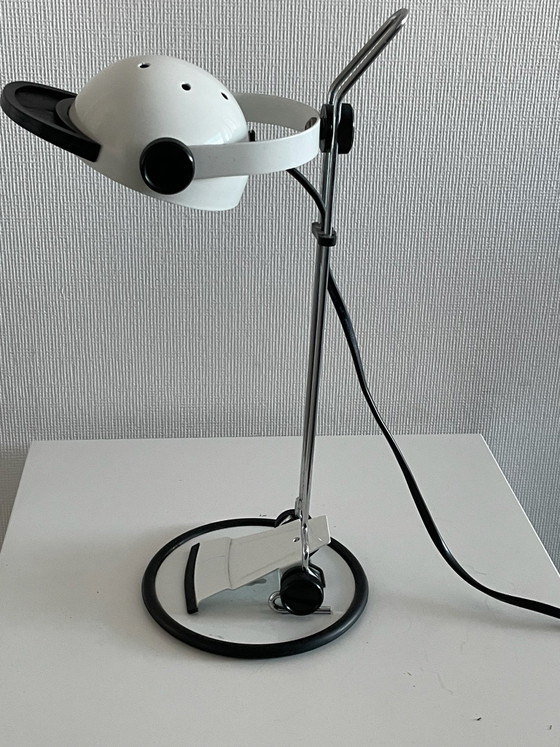 Vintage postmodern desk lamp & wall lamp - Helmet design 80s/90s., Metal, Plastic, Black (photo 2 of 5)
