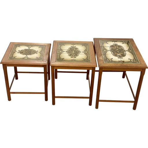 Deense vintage nesttafels met tegels, 1970