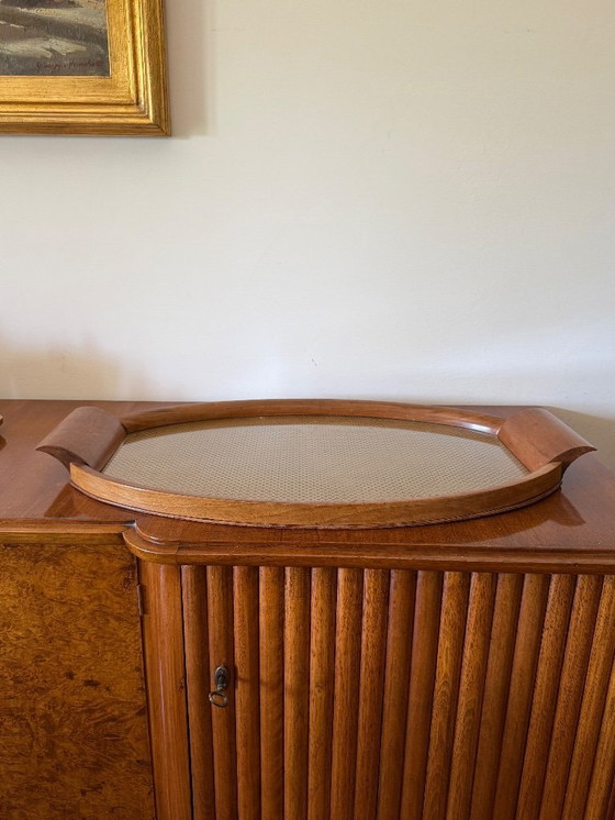 Image 1 of Vassoio in legno e ottone di metà secolo, Italia 1950