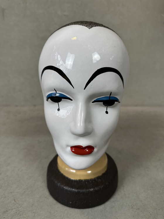 Image 1 of Vintage ceramic head 'Pierot' - West Germany