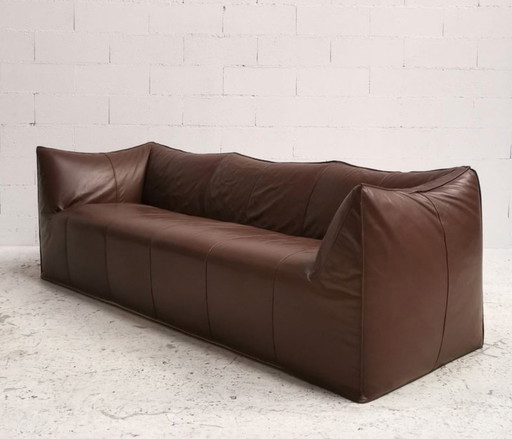 Canapé 3 places - Le Bambole en cuir marron par Mario Bellini pour B&B Italia, 1970