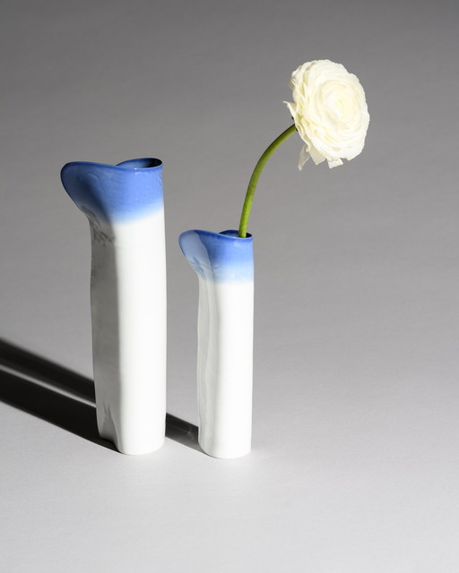 Johan van Loon x Rosenthal Studio-Line Glossy Paper Porcelain Vase Duo Maritime