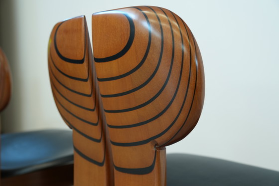 Image 1 of Afra & Tobia Scarpa ‘Africa’ Dining Chair – Walnut & Leather, 1975