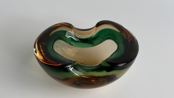 Vintage Murano Glass Geode Jewelry Bowl / Ashtray Sommerso - Flavio Poli Design (photo 10 of 14)
