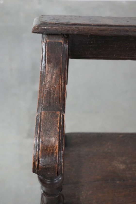 Image 1 of Antique English early 19th century hall bench/bench for the dining table made of oak