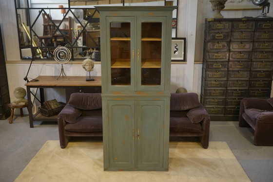 Buffet deux corps en orme patiné, années 1940 – Armoires de rangement, Bois, Vintage (photo 10 of 11)