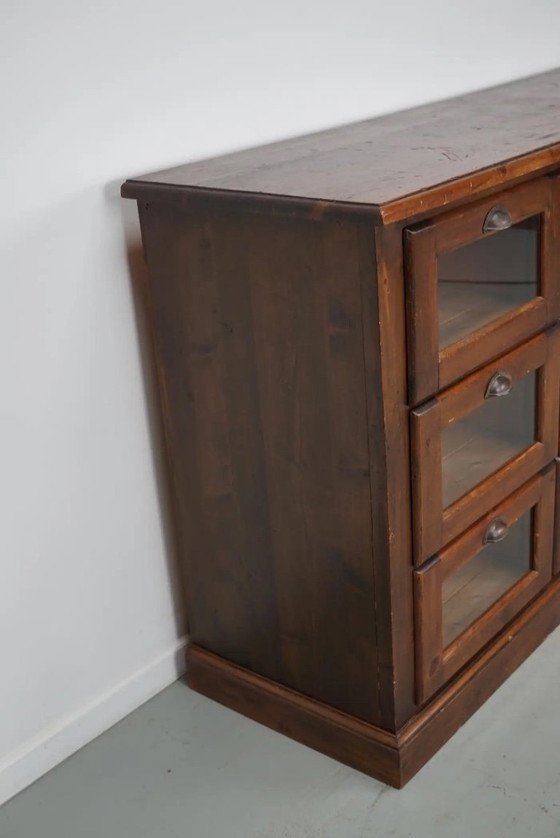 Image 1 of Armario de mercería holandés antiguo de pino, mediados del siglo XX