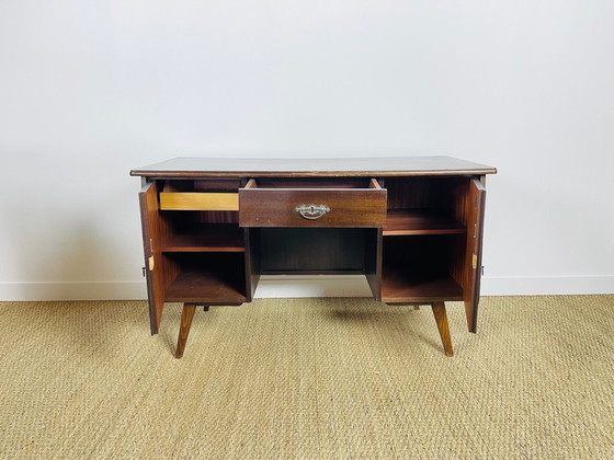 Image 1 of Vintage modernist mahogany desk by Bähre Mignon Möbel, 1960