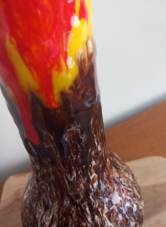 Image 1 of Large "Fat Lava" collector's vase (Mid-Century period) with a volcanic lava effect, signed Vallauris
