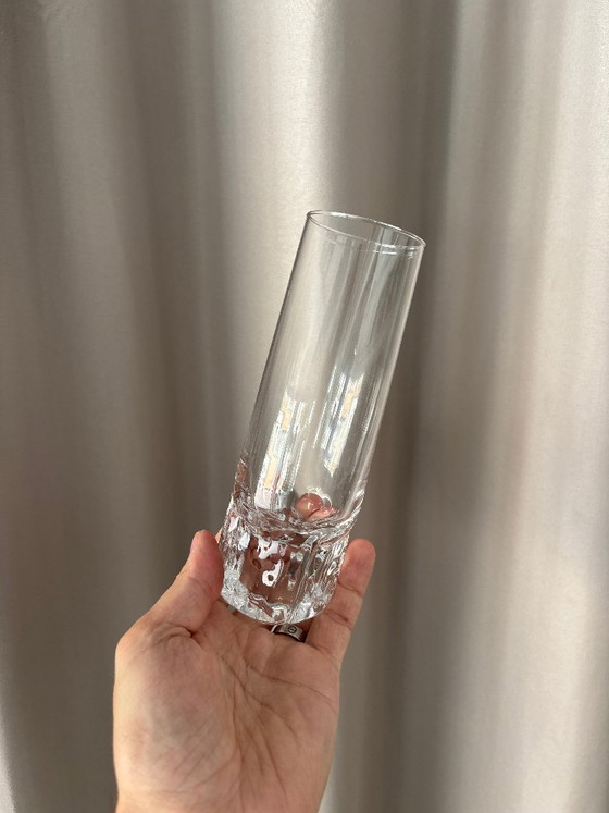 Set of 4 Vintage Brutalist Sculptural Highball Glasses – Glass & Decanter (photo 5 of 8)