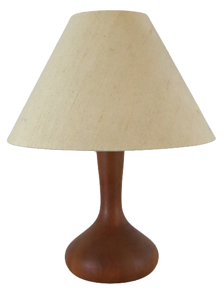 Lámpara de mesa vintage de madera de teca