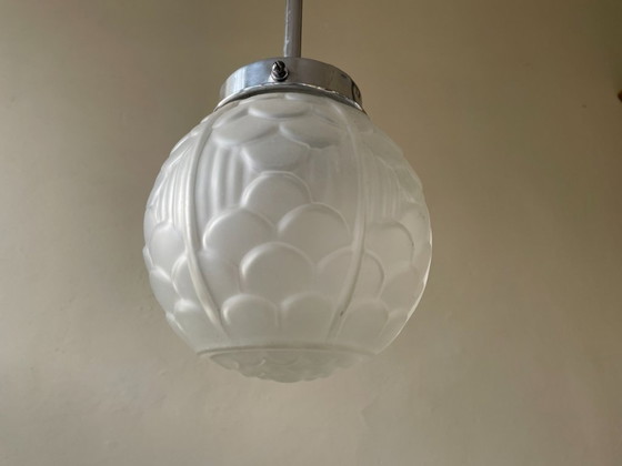 Image 1 of Lamp Hanglamp Plafondlamp Art Deco 1930 Matglas Frans
