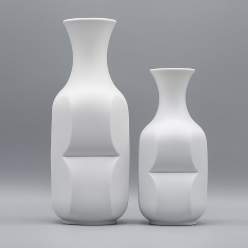 Op-Art Biskuit-Porzellan Violinvase Duo Heinrich Fuchs Hutschenreuther Archais