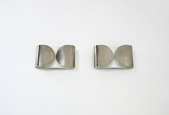 Image 1 of Chrome Foglio Sconces by Tobia & Afra Scarpa for Flos, 1960s, set of 2