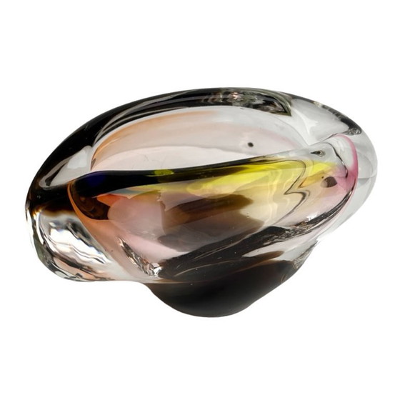 Image 1 of Glasaschenbecher, entworfen von Jozef Rozinek, Borocrystal Nový Bor, Tschechoslowakei, 1970er Jahre.