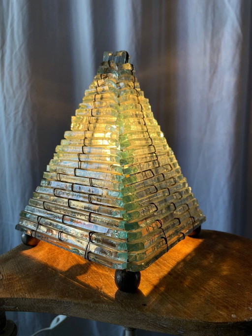 Brutalist glass lamp from the 1970s.