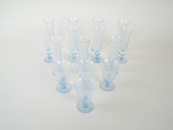 Image 1 of Set di bicchieri in vetro, design italiano, anni '70, produzione: Italia