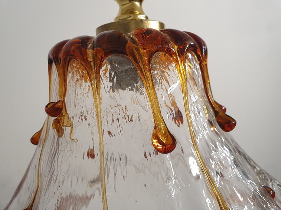 Image 1 of Murano Mazzega plafondlamp, vintage lamp van Murano-glas, hanglamp uit de jaren 70, Italië