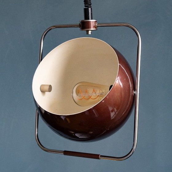 Image 1 of Bruine Gepo Jaren 70 Eyeball Hanglamp