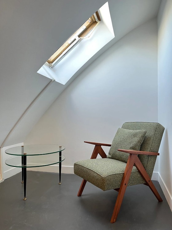 Image 1 of KOMPAS fauteuil in gemêleerd groen