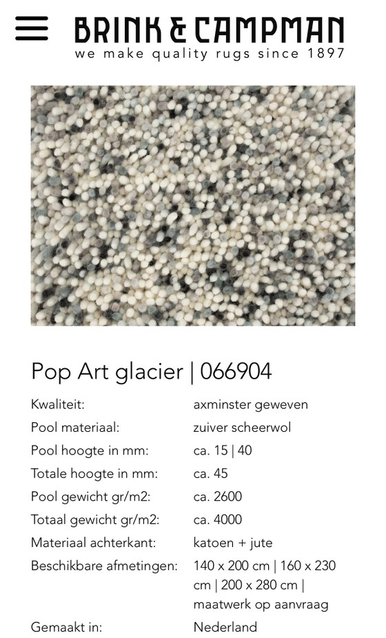 Image 1 of Tapis Brink and Campman Pop Art 066904 Glacier