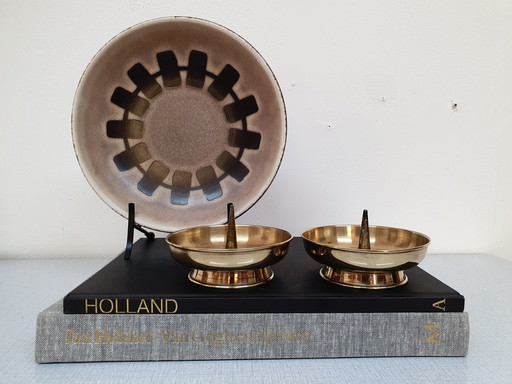 Brass Candle Holder (2). Vintage Candleholder.