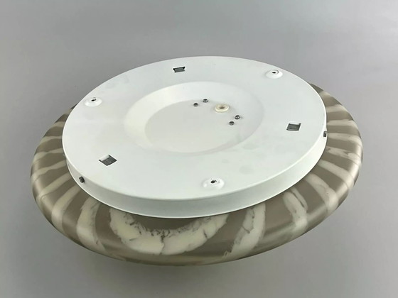 Image 1 of 70s Peill & Putzler Plafoniere ceiling lamp glass space design lamp 70s