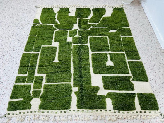 Alfombra verde hecha a mano de 300 x 200 cm. – Wool (photo 7 of 10)