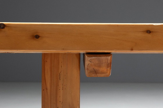 Image 1 of Esstisch aus Alpen-Ulmenholz im Stil von Pierre Chapo, Frankreich, 1960er Jahre