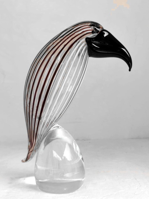 Design de production Formia Murano Italie années 70, oiseau dans la route de verre