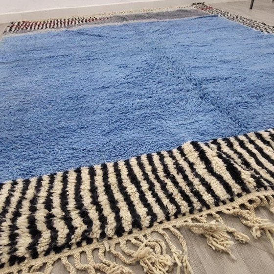 Alfombra bereber tradicional grande hecha a mano, azul, tamaño 3/4 M – Accupunto, Wool (photo 3 of 7)