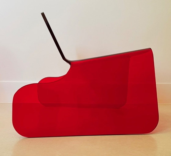 Image 1 of Red Plexiglas chair, France, 1970s