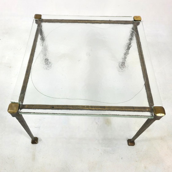 Image 1 of Lothar Klute brutalist coffee table from the 70s/80s, brass with glass