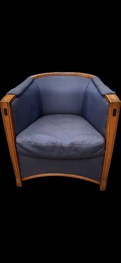 Cherry wood Art Nouveau armchair