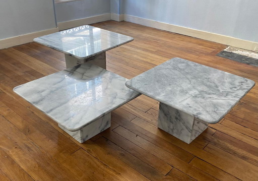 3x Marble Nesting Tables