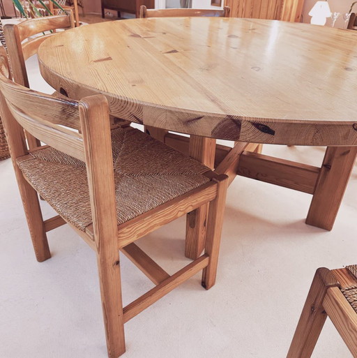 Round Dining Table By Roland Wilhelmsson - Swedish Pine, 1970 | Karl Andersson & Söner