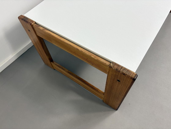 Image 1 of Vintage Coffeetable Pinewood with white melamine top. Design Yngve Ekström for Swedese.