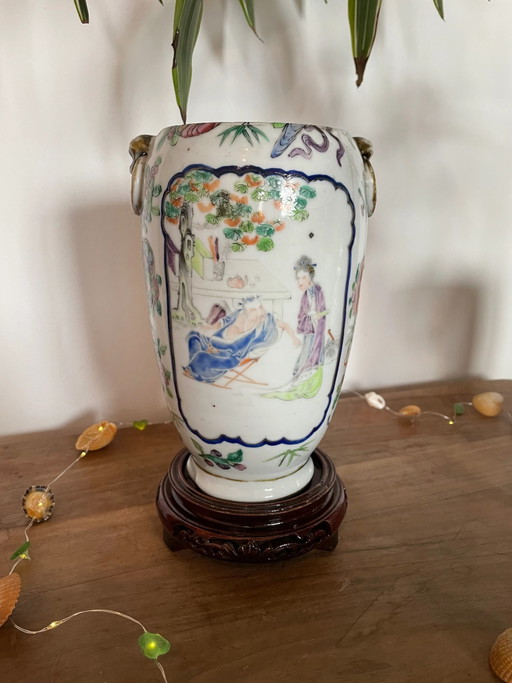 Hand-painted Japanese vase