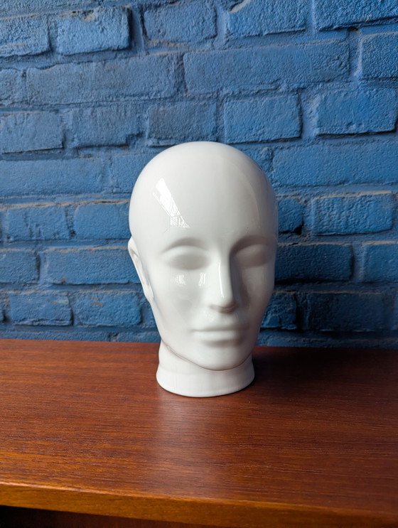 Image 1 of Testa di manichino vintage bianca - Ceramica