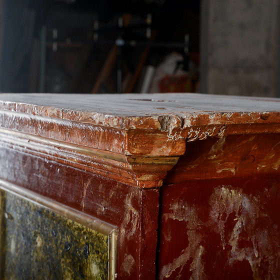 Sgabello laccato del XVIII secolo con base rossa e verde – Sgabelli, Legno, Klassiek (photo 15 of 15)