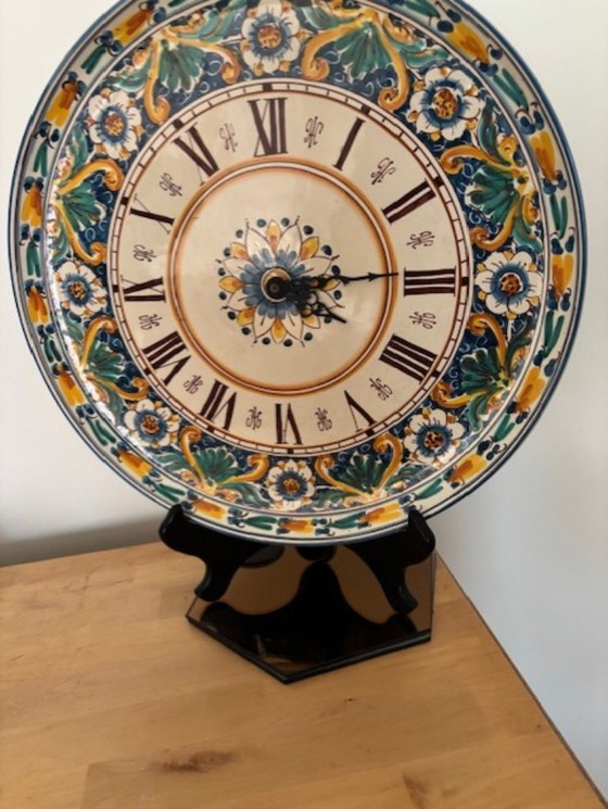 Image 1 of Unique Sicilian Wall Clock- Ceramic-Signed Di Rosy Natale - Caltagirone