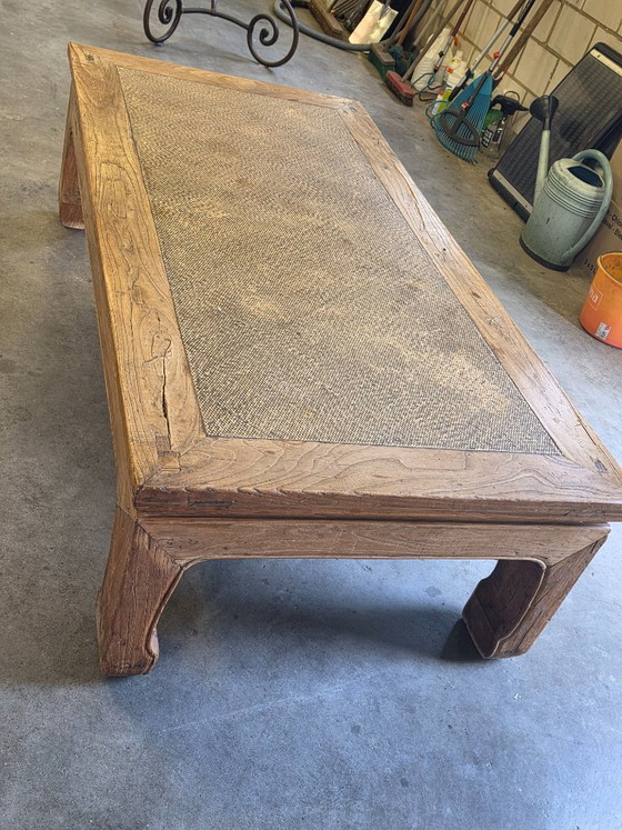 Monumentale Authentieke Chinese Kang Tafel Of Opiumtafel Groot Formaat – Salontafels, Wood, Rattan (photo 7 of 7)