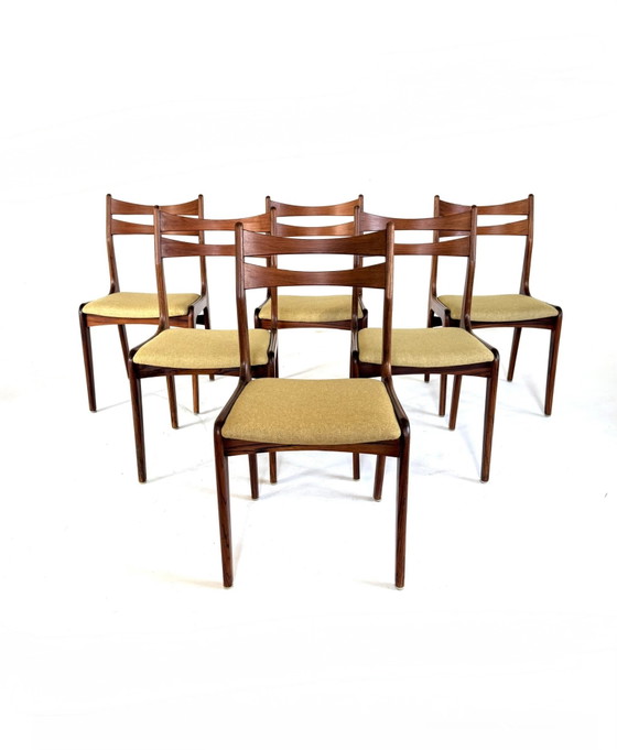 Set di 6 sedie da pranzo danesi restaurate anni ‘60 – Legno, Lana (photo 10 of 15)