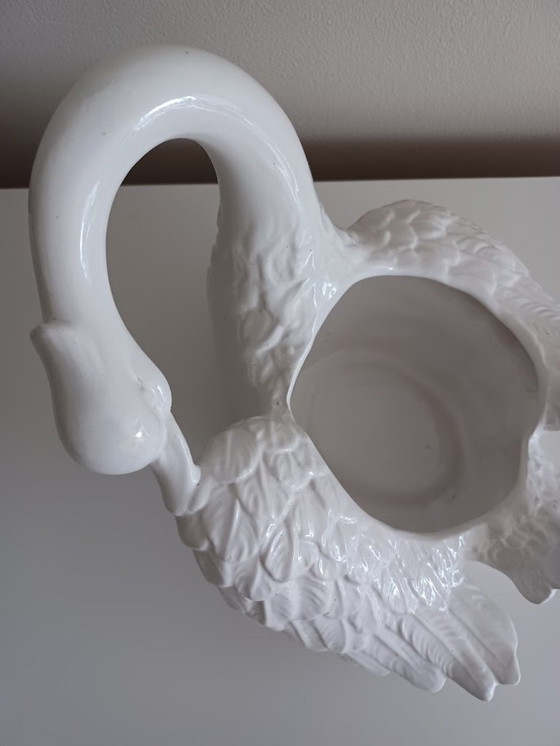 Image 1 of Vintage '50-'60 Bassano zwaan- Italiaans keramiek. majolica