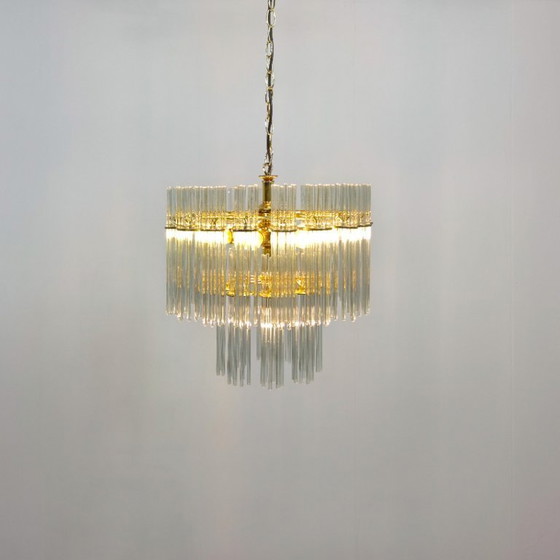 Image 1 of Lampadario Sciolari per Lightolier con bacchette in vetro anni '60