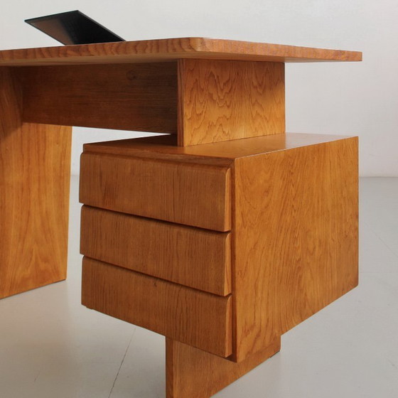 Image 1 of Mid-Century Desk by Bohumil Landsman, Vintage 1960s 1970s, Completely Restored