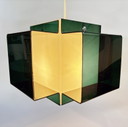 Lampada a sospensione Space Age • Acrilico bicolore • 1970