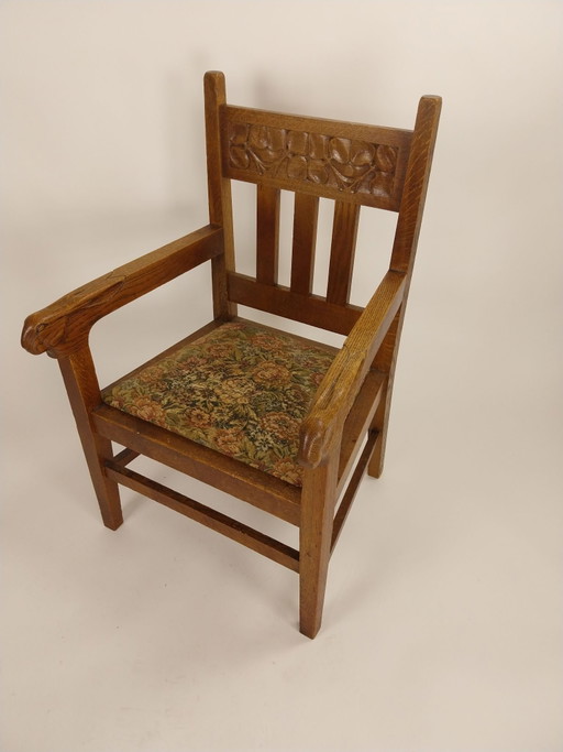 1 x Dutch Arts & Crafts, Nieuwe Kunst, Armchair by Jacobus Willem (Kobus) de Graaff 1876-1936